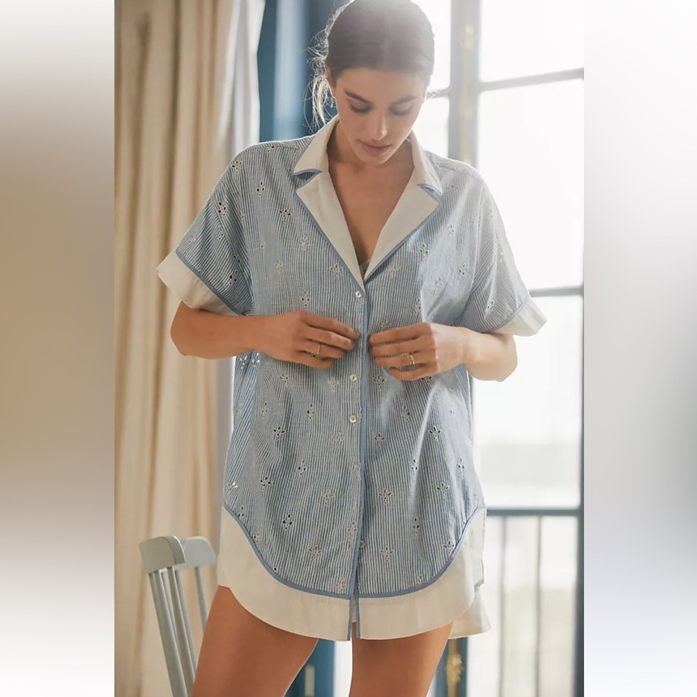 Anthropologie Bijou striped pajama top - Picture 1 of 13